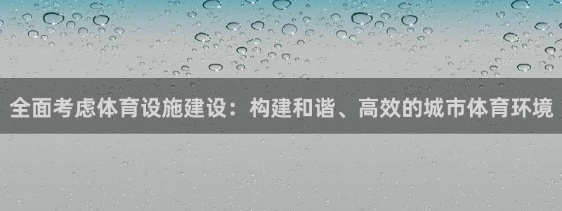 意昂4官网：全面考虑体育设施建设：构建和谐、高效的城